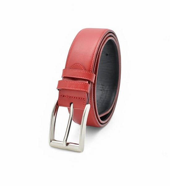 la franche Unisex Belt Nappa Pattern Genuine Cow Leather Belt Chili Red. 100% оригинал