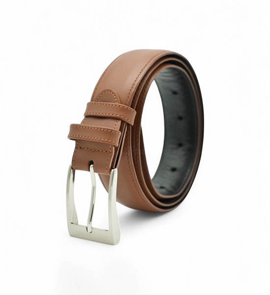 la franche Men Belt Nappa Pattern Genuine Cow Leather Belt Brown. 100% оригинал