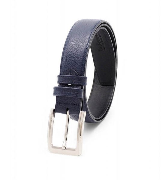 la franche Men Belt Pebble Pattern Genuine Cow Leather Belt Navy Blue. 100% оригинал
