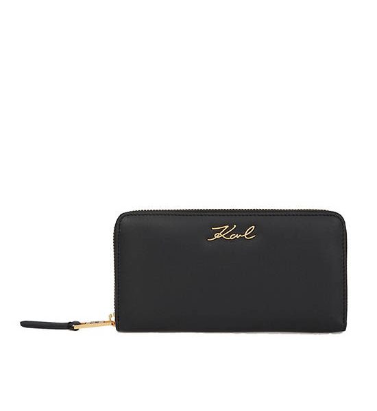 KARL LAGERFELD K/SIGNATURE CONTINENTAL WALLET BLACK/GOLD. 100% оригинал
