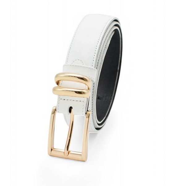 la franche Unisex Belt Nappa Pattern Genuine Cow Leather Belt White. 100% оригинал