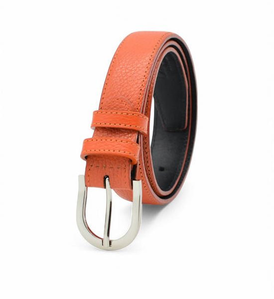 la franche Unisex Belt Pebble Pattern Genuine Cow Leather Belt Orange. 100% оригинал