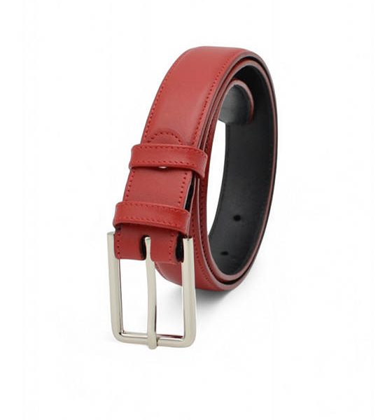 la franche Unisex Belt Nappa Pattern Genuine Cow Leather Belt Chili Red. 100% оригинал