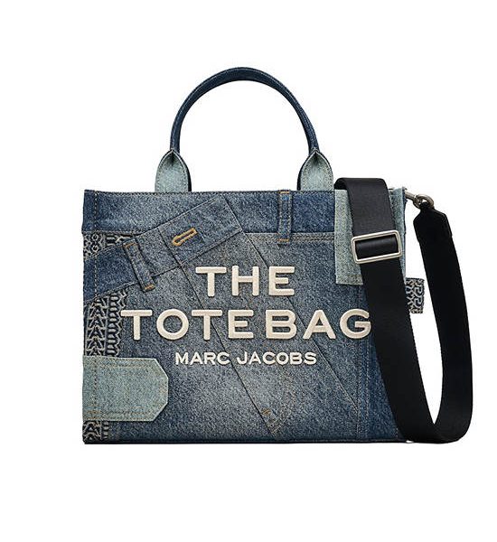 MARC JACOBS THE DECONSTRUCTED DENIM MEDIUM TOTE BAG INDIGO MULTI. 100% оригинал