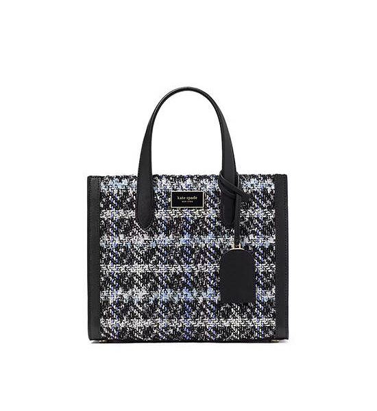 KATE SPADE NEW YORK Manhattan Plaid Tweed Small Tote Black. 100% оригинал
