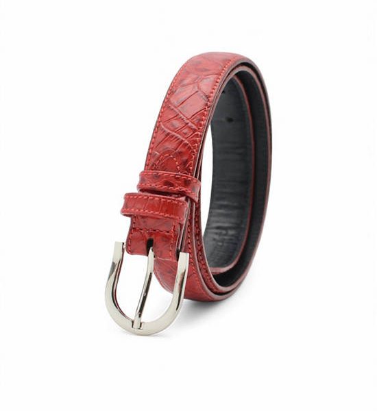 la franche Unisex Belt Croco Pattern Genuine Cow Leather Belt Ruby Red. 100% оригинал