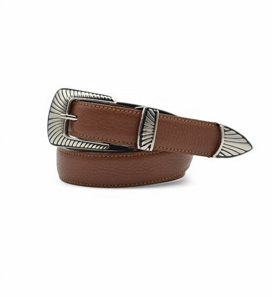 la franche Unisex Belt Pebble Pattern Genuine Cow Leather Belt Brown. 100% оригинал