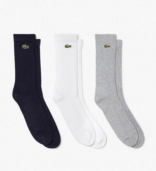 LACOSTE 3-Pack Sport Socks Grey. 100% оригинал