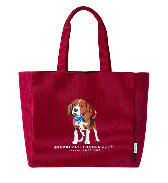 BEVERLY HILLS POLO CLUB Red Women CORDUROY TOTE BAG. 100% оригинал