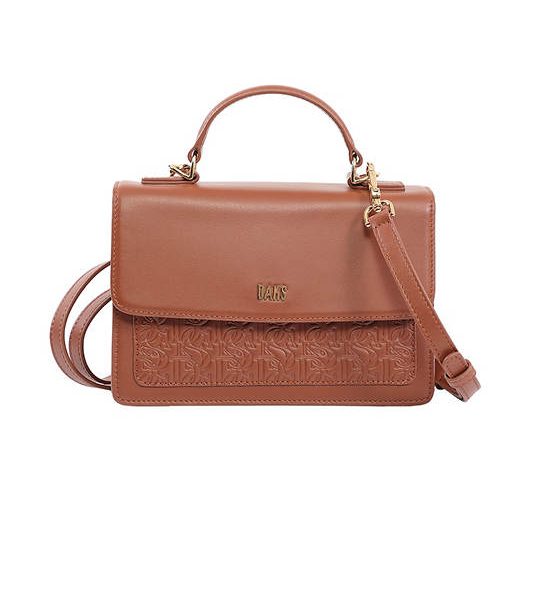 DAKS Plain Leather Handbag Brown. 100% оригинал