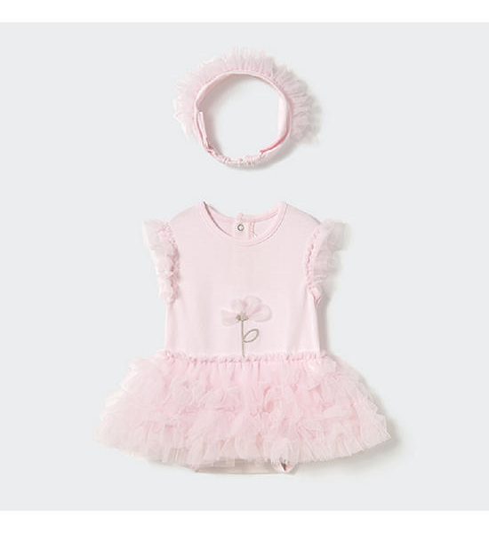 MAYORAL Tutu bodysuit with headband for Baby-Girls Flower Pink. 100% оригинал