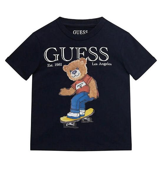 GUESS Guess Kids Boys Logo print T-Shirt 3-6 yrs N5GI04K8HM4 - Navy. 100% оригинал
