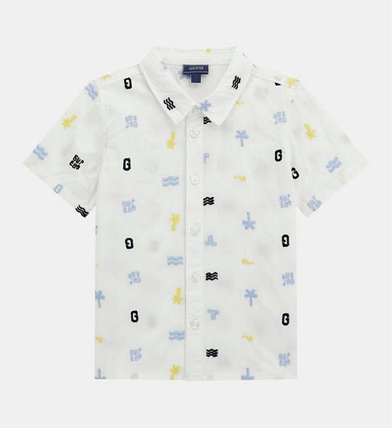 GUESS Guess Kids Boys Embroidered poplin SHIRT 3-6 yrs N5GH01WBHQ1 - White. 100% оригинал