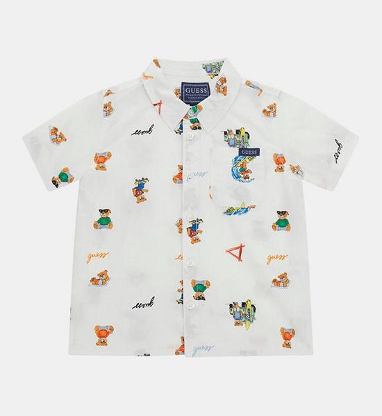 GUESS Guess Kids  Boys Printed poplin SHIRT  3-6 yrs  N5GH05WBHQ1  -  White. 100% оригинал