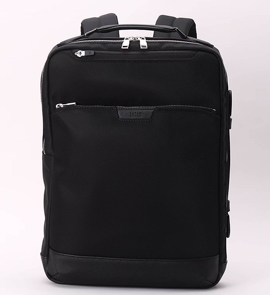 TAKEO KIKUCHI MEN BLACK NYLON TWILL SLIM BUSINESS BACKPACK. 100% оригинал
