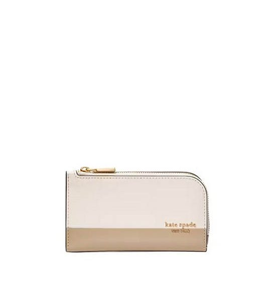 KATE SPADE NEW YORK Devin Colorblocked Small Slim Bifold Wallet Grey. 100% оригинал