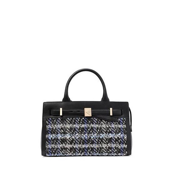 KATE SPADE NEW YORK Deco Plaid Tweed Medium Satchel Black. 100% оригинал