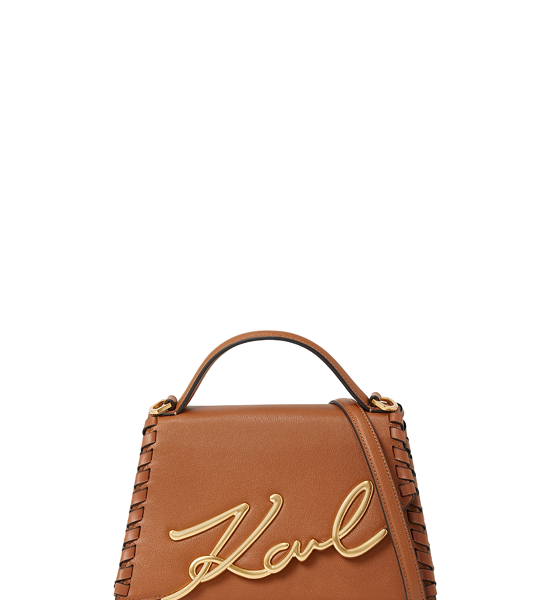 KARL LAGERFELD K/SIGNATURE MEDIUM CROSSBODY BAG DARK TAN. 100% оригинал