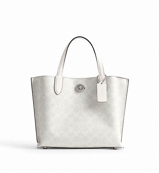 COACH Willow Tote 24 In Signature Canvas White. 100% оригинал