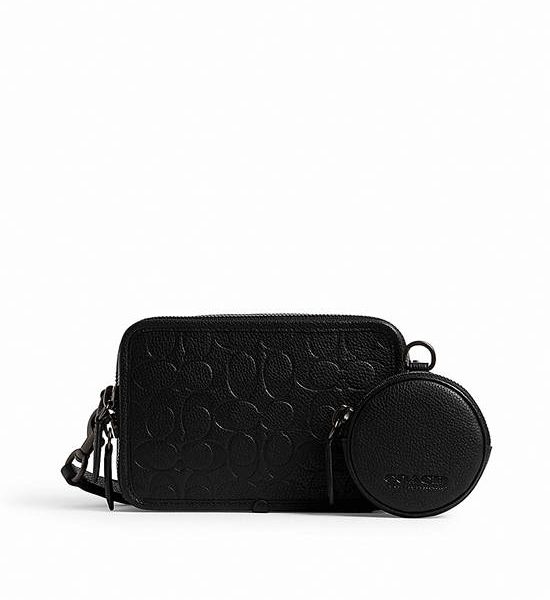 COACH Charter Crossbody With Hybrid Pouch In Signature Leather Black. 100% оригинал