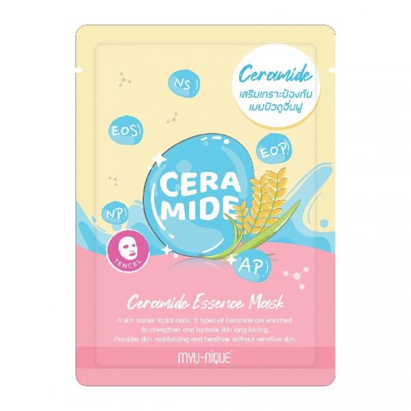Myu-Nique Ceramine Essence Mask 1'S มาสก์หน้า เสริมเกราะป้องกันผิว เผยผิวดูอิ่มฟู - Myu-Nique Ceramide Essence Mask 1'S มาสก์หน้า เสริมเกราะป้องกันผิว เผยผิวดูอิ่มฟู