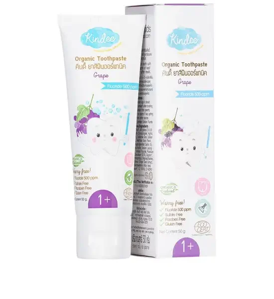 KINDEE Organic Toothpaste Grape 500Ppm 50G (2 Pcs.). 100% оригинал