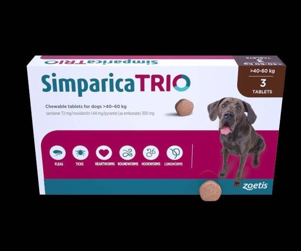 Упаковка 10х3 таблеток Simparica Trio-от 40 до 60 кг симпарика для собак
