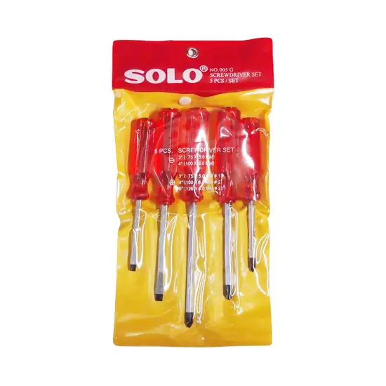 SOLO Red Screwdriver Set No.005G (Pack 5 Pcs.) Оригинал