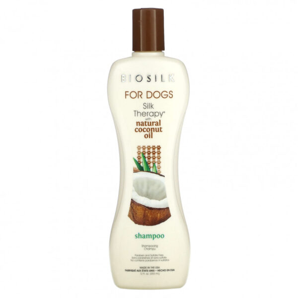 Biosilk, Silky Therapy с натуральным шампунем с кокосовым маслом, для собак, 355 мл (12 жидк. Унций)