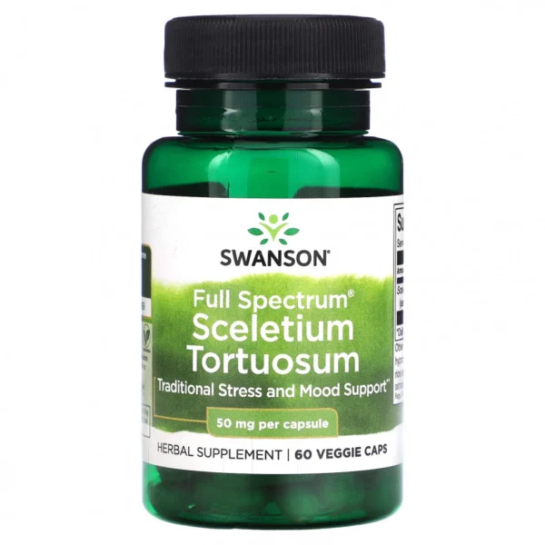 Swanson, Sceletium Tortuosum полного спектра, 50 мг, 60 растительных капсул