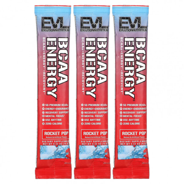 EVLution Nutrition, BCAA Energy, Rocket Pop, 3 пакетика по 9,4 г (0,33 унции)