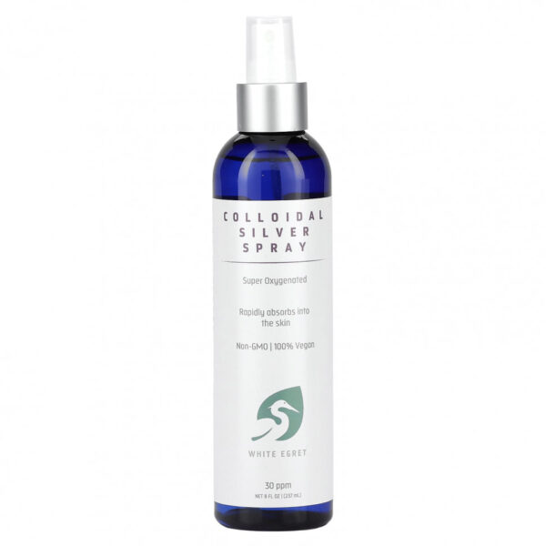 White Egret Personal Care, Спрей с коллоидным серебром, 30 частей на миллион, 8 ж. унц.(237 мл)