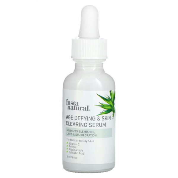 InstaNatural, Сыворотка против старения и очищения кожи, 1 жидкая унция (30 мл)
