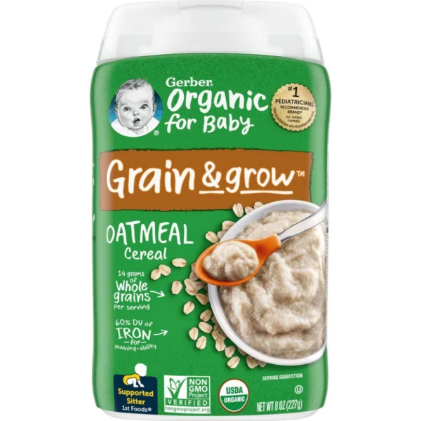 Gerber, 1st Foods, органическая овсянка, из одного вида злаков, 227 г (8 унций)
