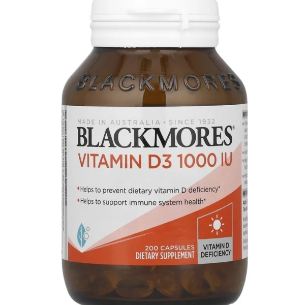 Витамин D3 в капсулах 25 мкг (1000 МЕ) Blackmores 60 или 200 шт
