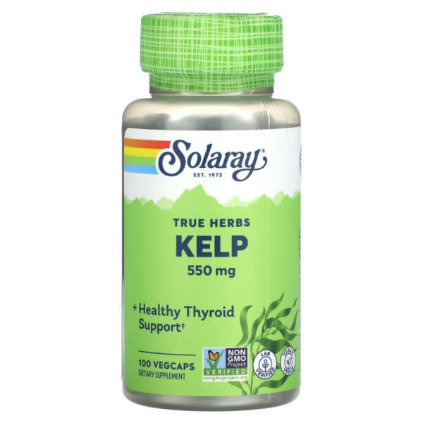 Solaray, True Herbs, водоросли, 550 мг, 100 растительных капсул
