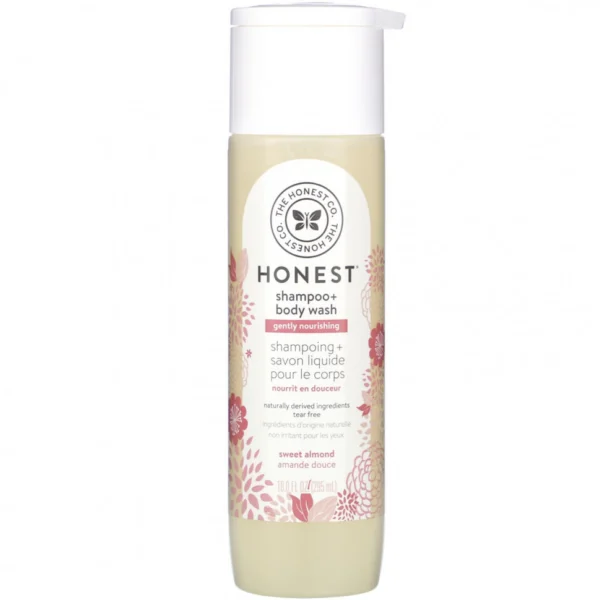 The Honest Company, Нежно питательный шампунь + гель для душа, сладкий миндаль, 10,0 жидких унций (295 мл)