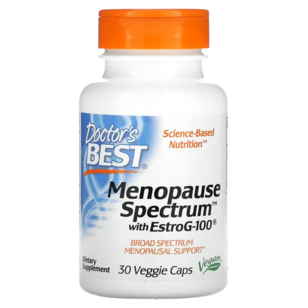 Doctor's Best, Спектр для помощи при менопаузе с EstroG-100, 30 вегетарианских капсул