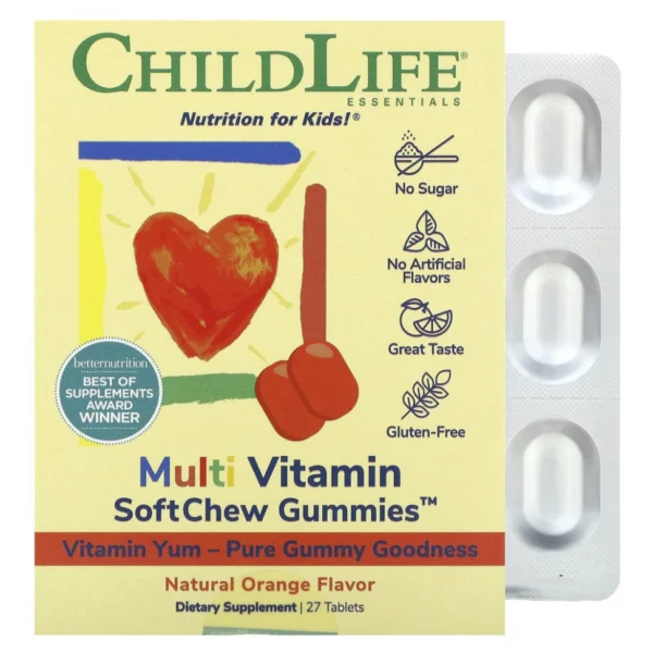 ChildLife, Multi Vitamin SoftMelts со вкусом натурального апельсина, 27 таблеток