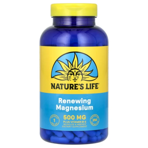 Nature's Life, магний, 500 мг, 250 вегетарианских капсул