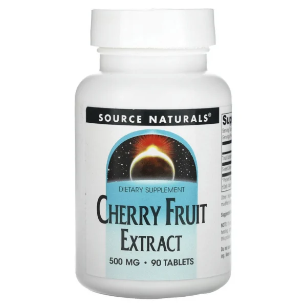 Source Naturals, экстракт плодов вишни, 500 мг, 90 таблеток