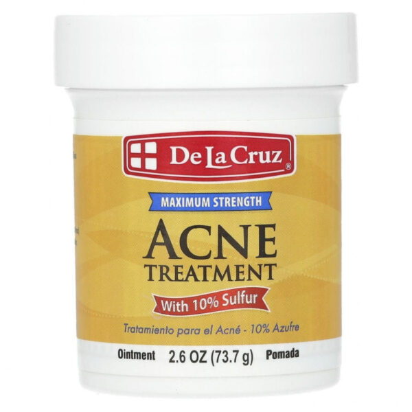 De La Cruz, мазь для лечения акне с 10% серой, максимальная эффективность, 73,7 г (2,6 унции)