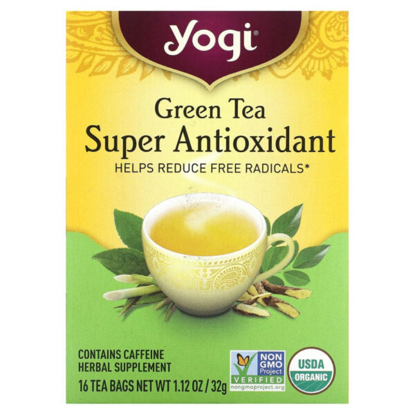 Yogi Tea, мощный антиоксидант зеленого чая, 16 чайных пакетиков, 32 г (1,12 унции)