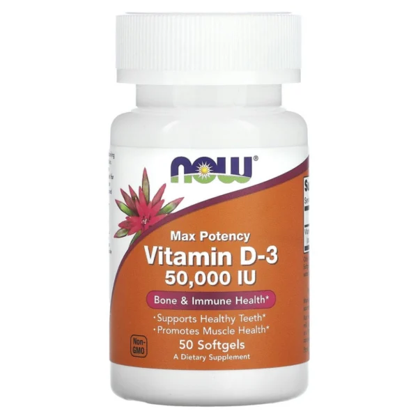 NOW Foods, витамин D3, 50 000 МЕ, 50 капсул