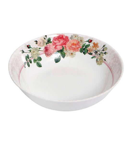 FLOWERWARE White-Pink Melamine Bowl Adonis B824-6 Size 6 Inch Оригинал