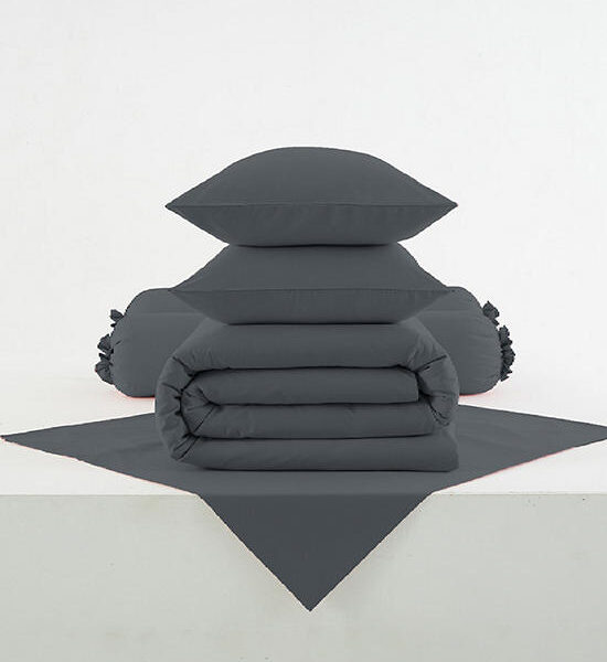 LOTUS Bedding Set & Comforter COZY Collection : CHARCOAL 6 FT.(6 pcs.) Оригинал