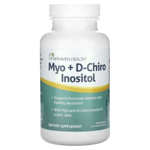 Fairhaven Health, мио-инозитол и D-хиро-инозитол, 120 капсул