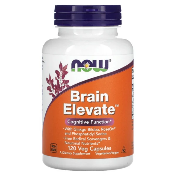 NOW Foods, Brain Elevate, поддержка здоровья мозга, 120 вегетарианских капсул