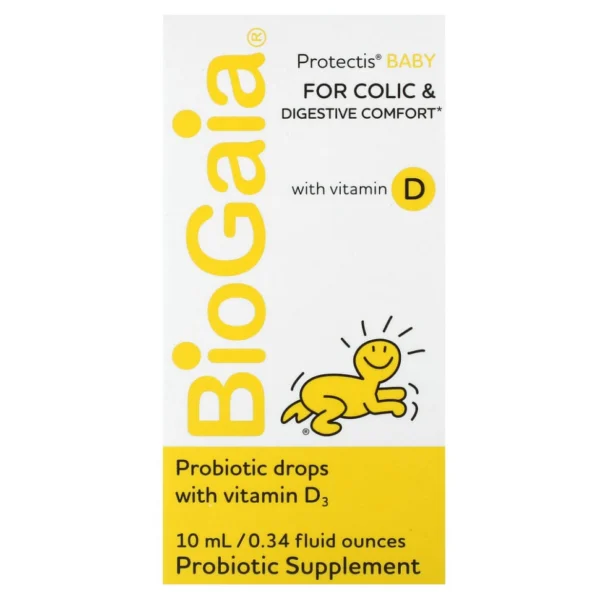 BioGaia, ProTectis, детские капли, против колик и для комфортного пищеварения, с витамином D, 10 мл (0,34 жидк. унции)