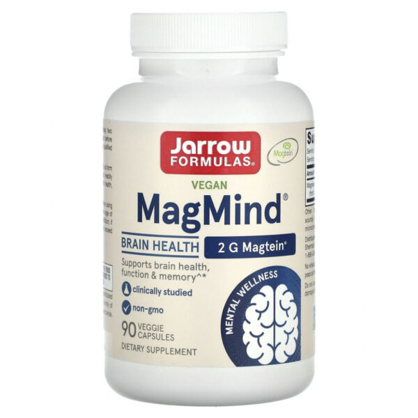 Jarrow Formulas, MagMind, магний, 90 вегетарианских капсул